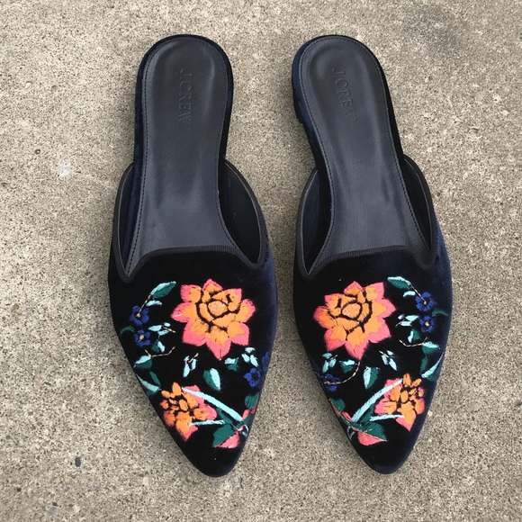 J. Crew Shoes - J. Crew smoking embroidered mules